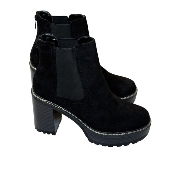 Olivia Miller Black Platform Chelsea Ankle Booties - Picture 5 of 12